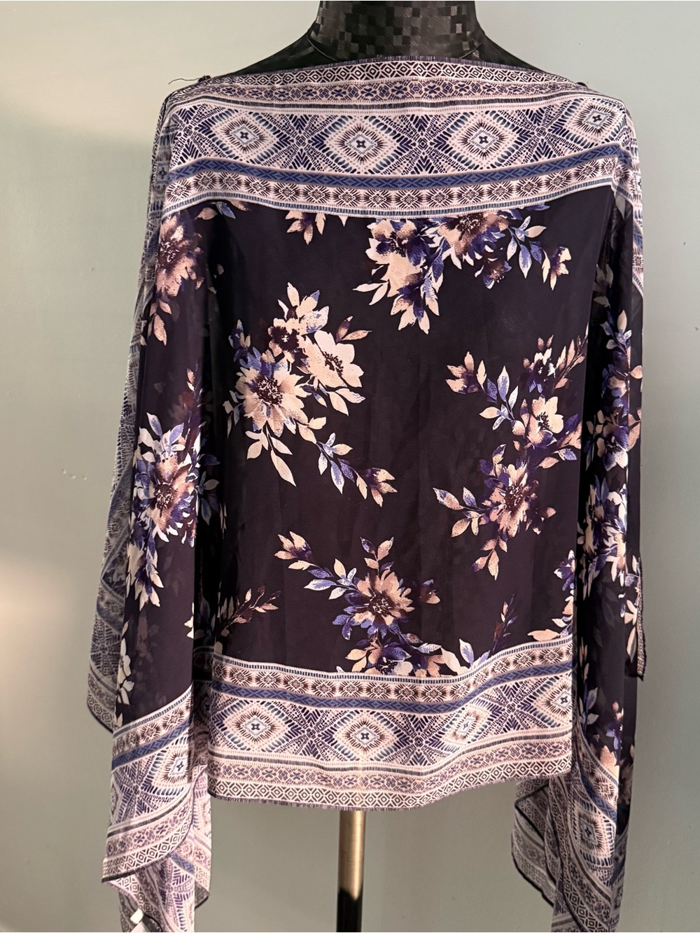 J.Jill Purple Patterned one-size Polyester Garment